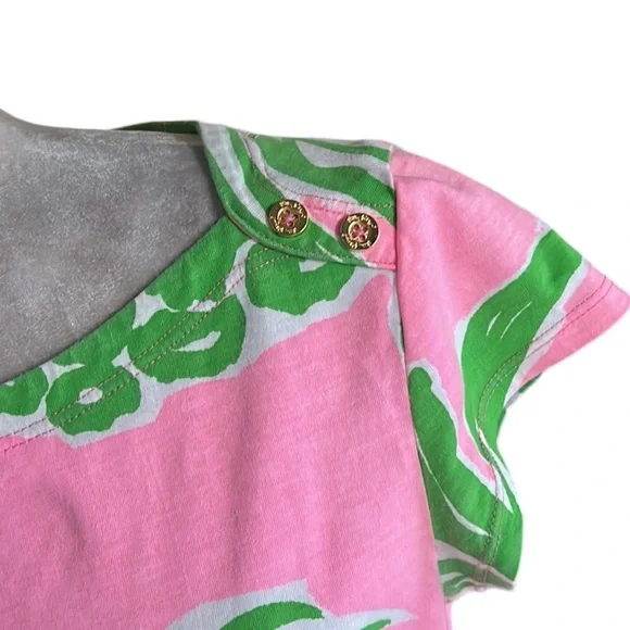 Lilly Pulitzer Loren Pink Green Pink Pout Flamenco Pineapple Knit Mini Dress - S - Picture 11 of 16